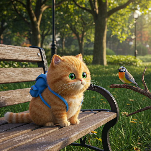 chubby cat looking bird7