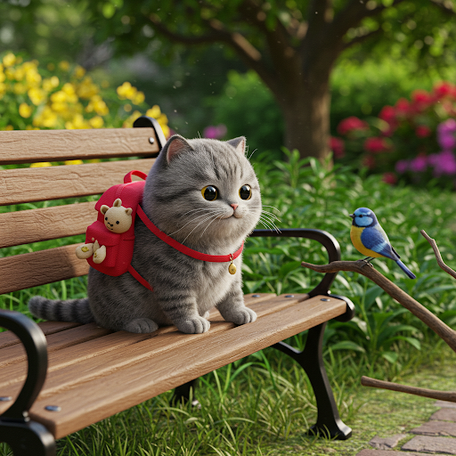 chubby cat looking bird9